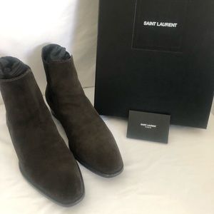 Saint Laurent Wyatt Chelsea Olive Suede EU 42 US 9